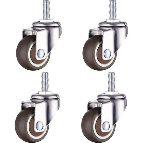 Roulettes pour petits meubles, lot de 4, pivotantes, robustes, industrielles - M615 (1/5)