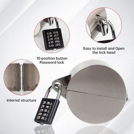 Verrou De Robinet - Cadenas Code - Acier Inoxydable - Pour Jardin Extérieur - 1 Unite (1/5)