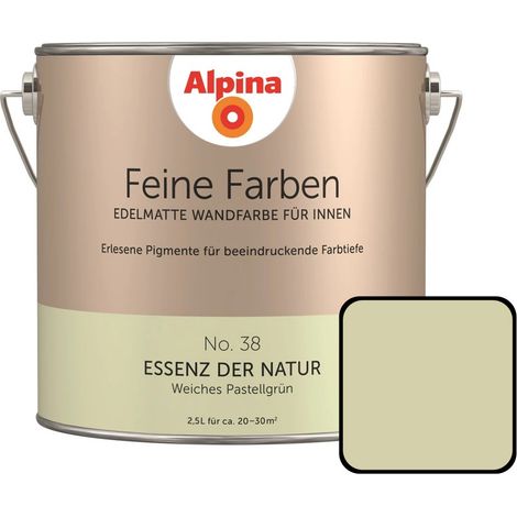 Alpina Feine Farben No. 38 Essenz der Natur 2,5 L weiches pastellgrün edelmatt Wandfarbe (1/2)