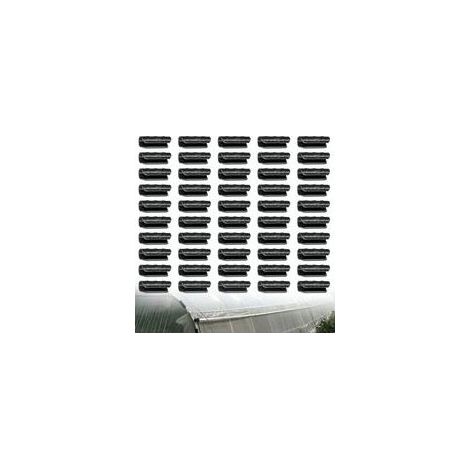 Pinces Serre - Diamètre Intérieur 20 mm - Pour Bâches Films Plastiques Tuteurs Serres - Lot De 50 (1/5)