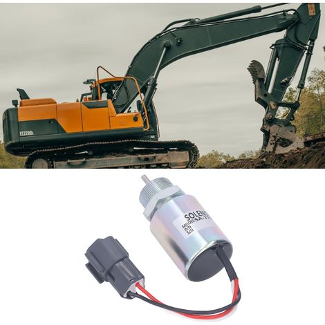 Électrovanne de coupure de carburant DC24V SA-3725-24, électrovanne de coupure de carburant, interrupteur de commande d'arrêt moteur adapté aux moteurs Mitsubishi Toro 223D. (1/5)