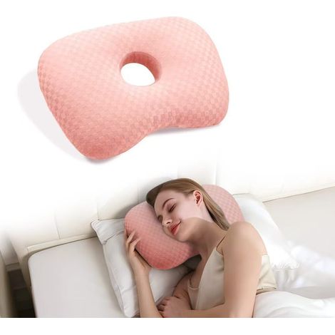 Coussinet pour piercing d'oreille pour CNH et maux d'oreille, inflammation, escarres (rose à carreaux)-AquaForge (1/5)