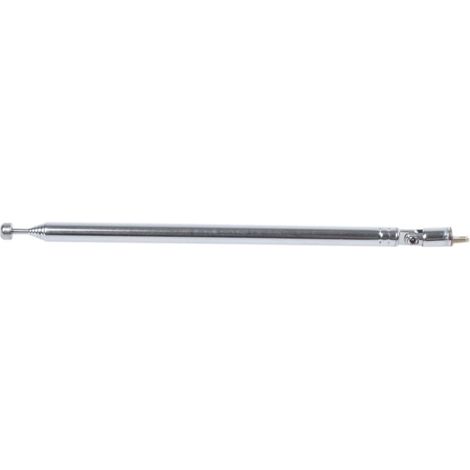 Antenne Radio AM FM Télescopique 7 Sections Métal Argenté Longueur 75cm (1/4)