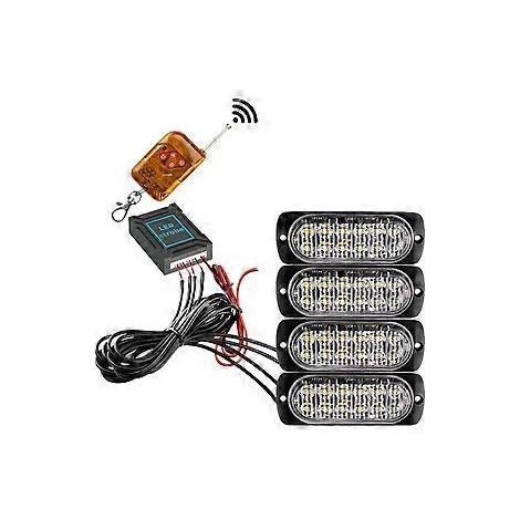 Fahrzeugfrontbeleuchtung 12V/24V Notfall-Blitzwarnleuchten mit 12 LEDs, gelbe Signalleuchte