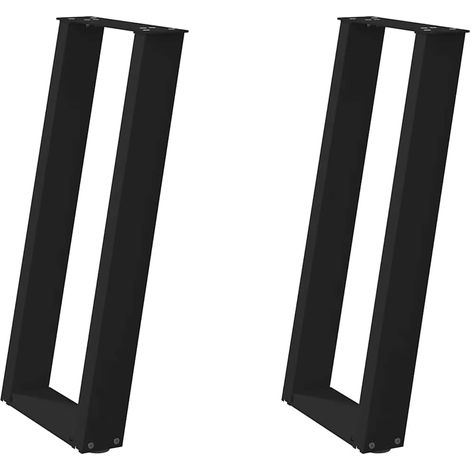 Lot de 2 pieds de table console inclinés modernes avec niveleurs 28 x 72 x 73 cm en acier noir
