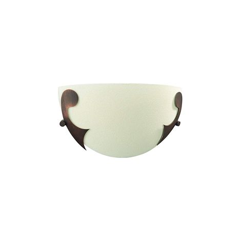 SIENNA SIENNA - Applique -  vetro bianco con decoro marrone spazzolato