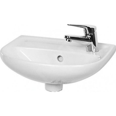 Jika Lyra plus - Lavabo 40x31 cm, avec trop-plein, avec trou pour robinetterie à droite, blanc H8153810001061 (1/3)