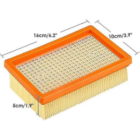 Paquete de filtros planos plisados de repuesto Wd6p para aspiradoras Karcher Mv4 Mv5 Mv6 Wd4 Wd5 Wd6, Wd4p Wd5p Wd6p para uso en seco y húmedo, edición 0619. (1/4)