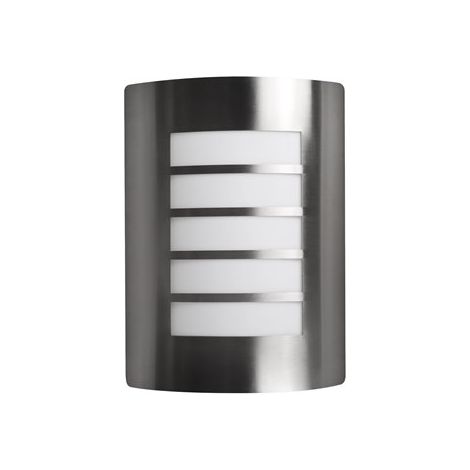 Aplique exterior inox E27 IP44 matel ranurado (1/3)