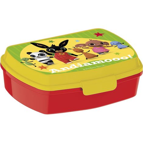 sandwich box bambini Bing in plastica, senza BPA, lavabile e riutilizzabile, con chiusura di sicurezza, non adatta al microonde e alla lavastoviglie
