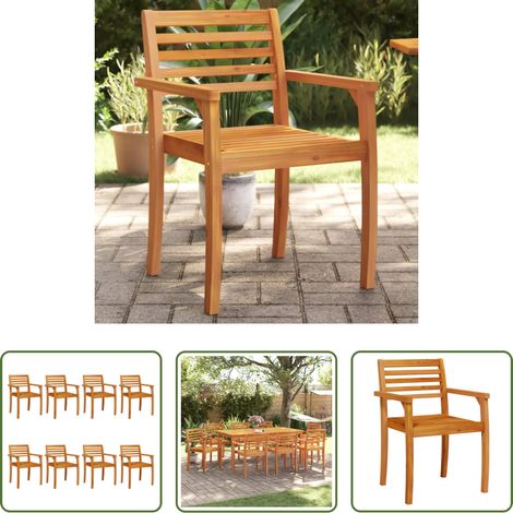 Chaise de jardin acacia - Chaises de jardin lot de 8 59x55x85 bois massif d'acacia (1/5)