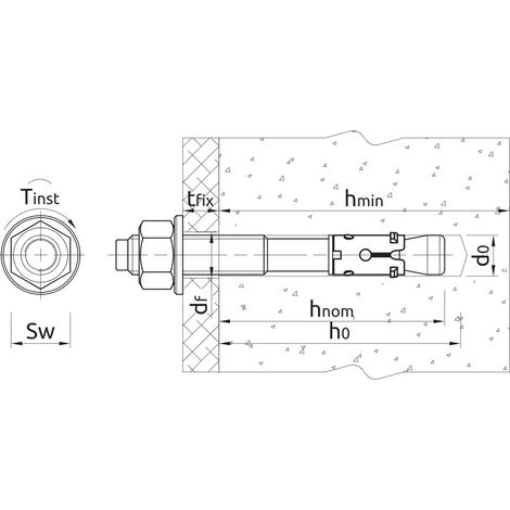 Vis d'ancrage RawlPlug R-HPTIIZF-12135/40 12x135 mm 50 unités