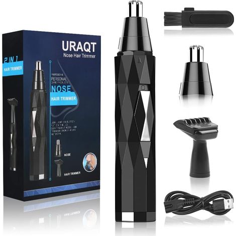 Nose Trimmer for Men 2 in 1 Painless Nose Trimmer  For nose and ear hair, lightweight trimmer with double-edge blades, IPX7 waterproof (1/5)