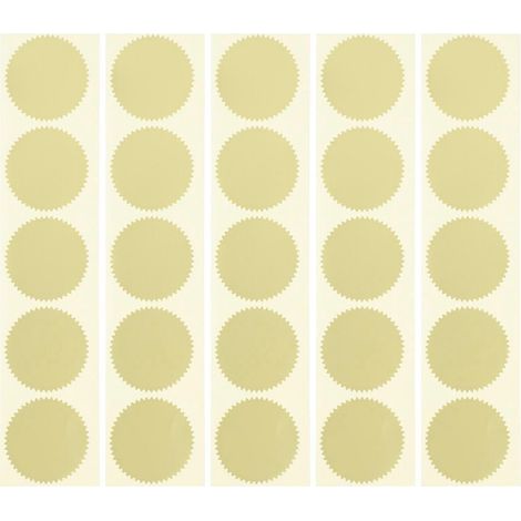 100 zahnradförmige Verschlussaufkleber für Umschläge, Urkunden und Akten – 5 x 5 cm – Gold (1/3)