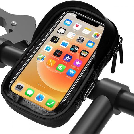 1 Sacoche de guidon, fenêtre TPU tactile, matériau étanche, bandes réfléchissantes, pour VTT et vélo de route (1/5)