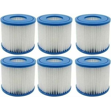 Lot de 6 filtres pour spa et piscine, type D, cartouches filtrantes de remplacement compatibles avec Summer Waves. (1/4)