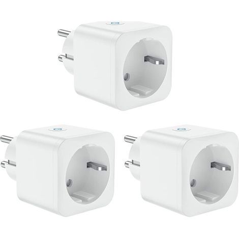 Prise de connexion WiFi, prise intelligente 16A 3300W, compatible avec Alexa Google Home, avec commande vocale et télécommande, prise de minuterie avec fonction minuterie (3 Pack)