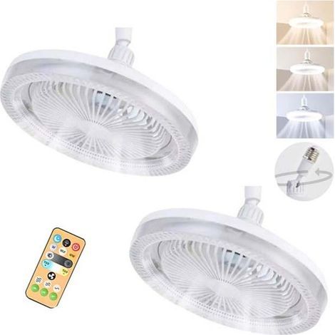 x Modern ceiling fans with lights, 360° rotation, smart remote control - Base not included (1/4)