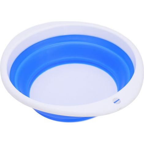 Bassine pliable portable multifonctionnelle en plastique et caoutchouc pour laver les légumes, idéale pour les voyages (26 x 23 x 8 cm). (1/5)
