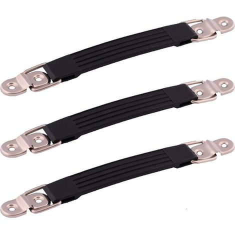 de 3 poignées de tiroir noires flexibles pour valises et