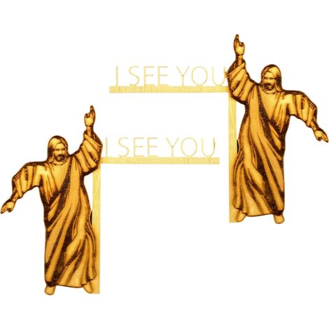 2 Pièces Signe de Porte "Jésus te voit" - Décoration Murale en Bois pour Angles Gauche et Droite (1/5)