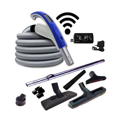 Set 7 accessoires + 1 flexible RETRAFLEX avec poignée à bouton marche/arrêt télécommande intégrée 915 Mhz RETRAFLEX et HIDE-A-HOSE (Émetteur-récepteur) - longueur au choix - 18,30m