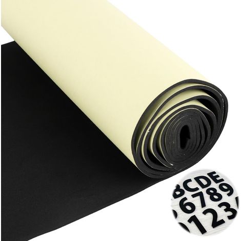 Mousse autocollante 30 cm x 200 cm x 3 mm Rouleau de Mousse néoprène Multifonction en Caoutchouc cellulaire, Facile à découper pour Le Bricolage, Les réparations, idéal pour Les (1/5)