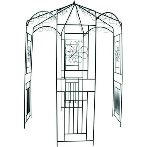 Voûte de jardin pour rosiers et plantes grimpantes en fer forgé vert foncé 250 x 160 cm (1/3)