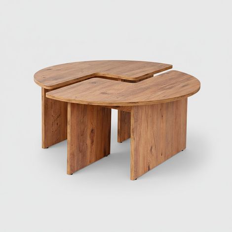 Couchtisch - MOIRA - Rund - Atlantik-Kiefer - 90 x 90 x 41 cm