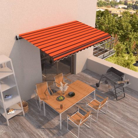 vidaXL Tenda da Sole Retrattile Automatica 450x300 cm Arancio