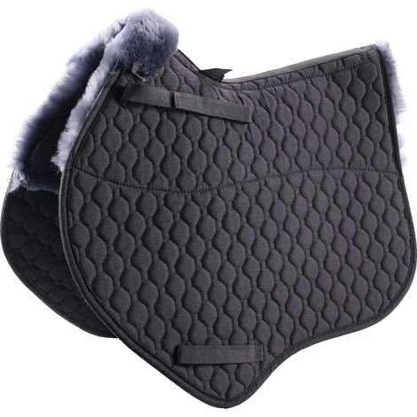 Tapis de selle GP en laine d'agneau - Tapis de selle carré - Tapis de selle pour saut d'équitation - Usage général (VSS, noir) (1/5)