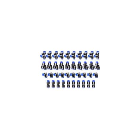 40PCS Connecteur Pneumatique Raccord Pneumatique 4mm Raccords Rapide Air comprimé 4 Formes pour Etancher Raccord Tube Air Comprimé-Type-Y/T/Droit/Angle
