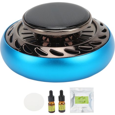 Diffuseur d'huiles essentielles rotatif à énergie solaire pour voiture - Décoration intérieure bleue (1/5)