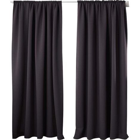 WOLTU 2 pièces Rideaux occultant, pour Maison intérieure pour fenêtre et Porte Isolant Thermique, 135x245cm, Anthracite VH5880an-2 (1/4)