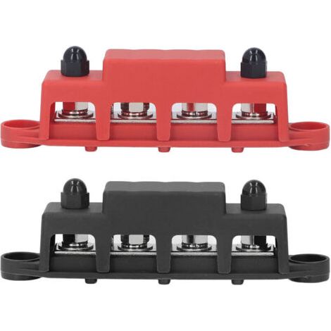 Bloc de Distribution d'énergie M8, 2 pièces, vis 4 bornes, barre omnibus DC 48V 250A pour bateau Automobile
