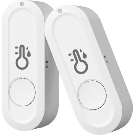 Tuya Smart-Thermometer und Feuchtigkeitssensor mit WLAN-Funktion, mobile App, kabelloser Temperatur- und Feuchtigkeitssensor (2 Stück) (1/5)