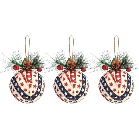 3 Pièces Boules De Noël avec Pommes De Pin Décor étoile Type Arbre De Noël Boules Suspendues Ornements pour Les Décorations De Vacances De Fête De Mariage De Festival (1/5)