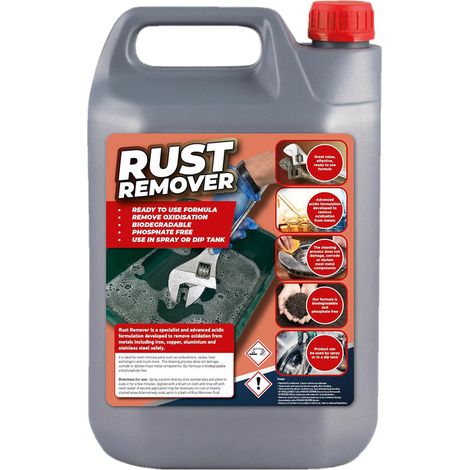 5 Litre Rust Remover Solution/Spray/Liquid Removes Rust Back To Bare Metal