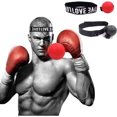 Ballon de boxe anti-stress, ballon de réaction, ballon magique, ballon de boxe anti-stress à fixer sur un bandeau, ballon d'entraînement en salle, équipements et accessoires de fitness (1/5)