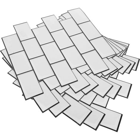 6pièces Carrelage De Crédence Autocollant Style Métro Stickers Carrelage Imitation Pierre Pour Cuisine Panneaux Muraux Résistants à Eau Faciles à Nettoyer (1/5)