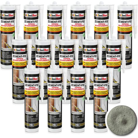 Malta cementizia IsolBau Zement-Fix grigia per riparazioni e sigillatura, 15 x 300 ml (1/5)