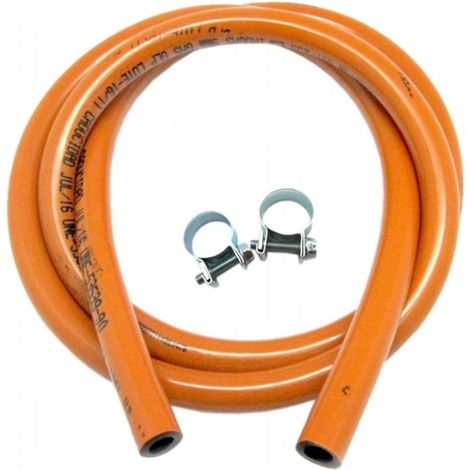 FPLUS kit goma butano + abrazaderas , Kit goma butano 1.5m + 2 abrazaderas