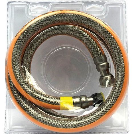 Tuyau gaz butane propane flexible inox 1.50m – Raccords M20x150 et G 1/2 – Conforme norme NF D 36125 – Pour barbecue et cuisinière (1/3)