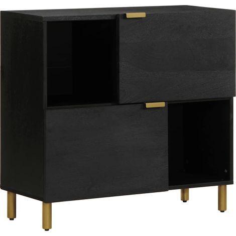 vidaXL Buffet noir 80x33x75 cm bois d'ingénierie (1/5)