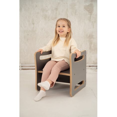 Sedia/tavolo 2 in 1 BIGGY - grigio (1/5)