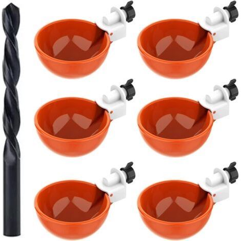 ALLIANDIS6pcs abreuvoir automatique poule Abreuvoir pour Poule Abreuvoir automatique pour volaille Avec foret DIY Abreuvoir Poules Abreuvoir Poule avec scie à Trou de pour Poussins Canards Oies Dindes (1/4)