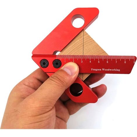 Herramienta de medición para carpintería, calibre de línea central, calibre de línea de ángulo recto de 45/90 grados, regla de carpintero (1/5)