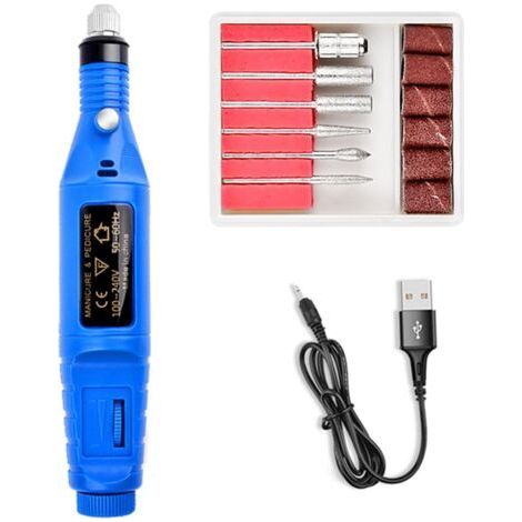 Gravierstift-Set zum Selbermachen mit elektrischem Schleifer und handbetriebener Poliermaschine zum Gravieren von Metall, Glas, Leder, Holz, Kunststoff und Blau (1/5)