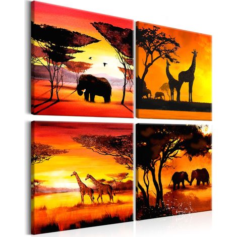 Quadro - African Animals (4 Parts) - 60x60 (1/4)