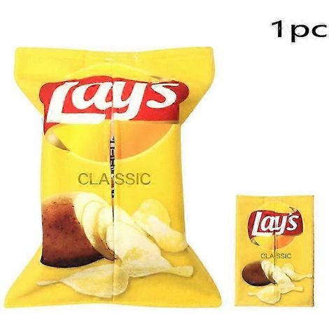 Boîte à mouchoirs en papier style sachet de chips créatif pour le salon, boîte à mouchoirs en papier mignonne pour la voiture, boîte à mouchoirs en papier pour la maison (1/5)